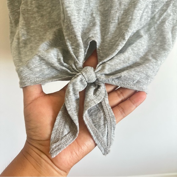 J. Crew Heather Gray Tie-Front Muscle Tee - Picture 4 of 4